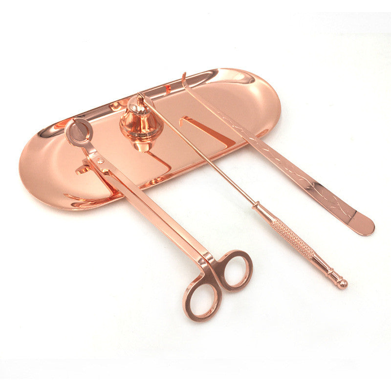 Rose gold candle snuffer set