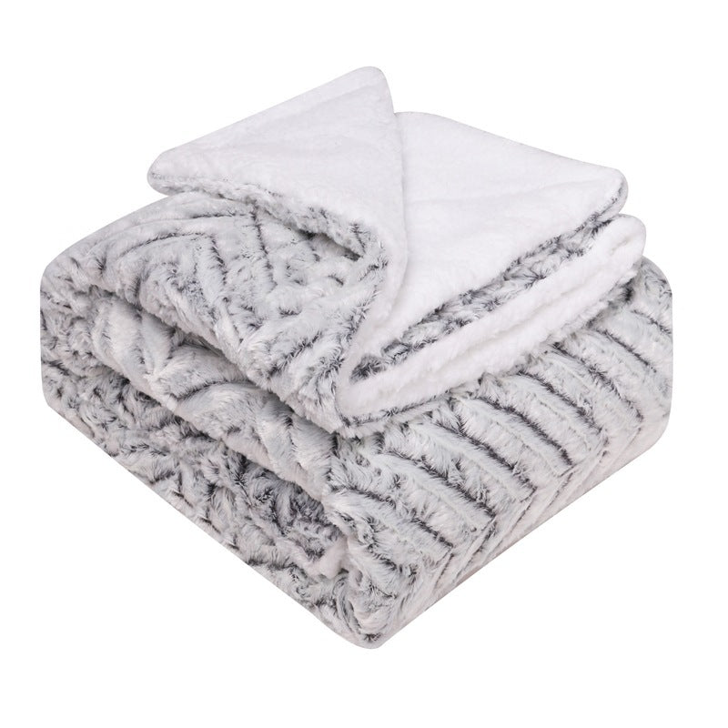 Thickened Flannel Lamb Wool Composite Double Blanket Leisure Blanket Gift Blanket