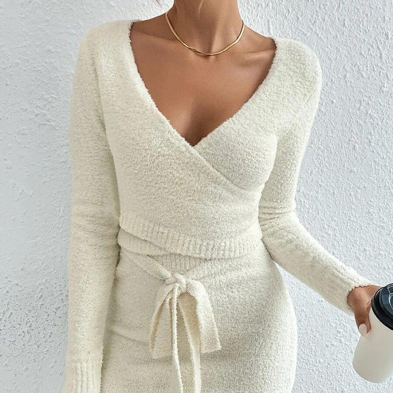 Women's Solid Color Top Sweater Dress